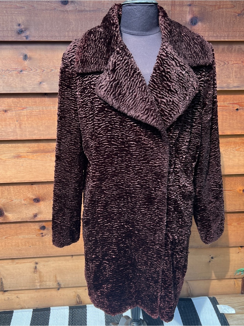 Vintage Calvin Klein brown Faux Fur Coat - Brown